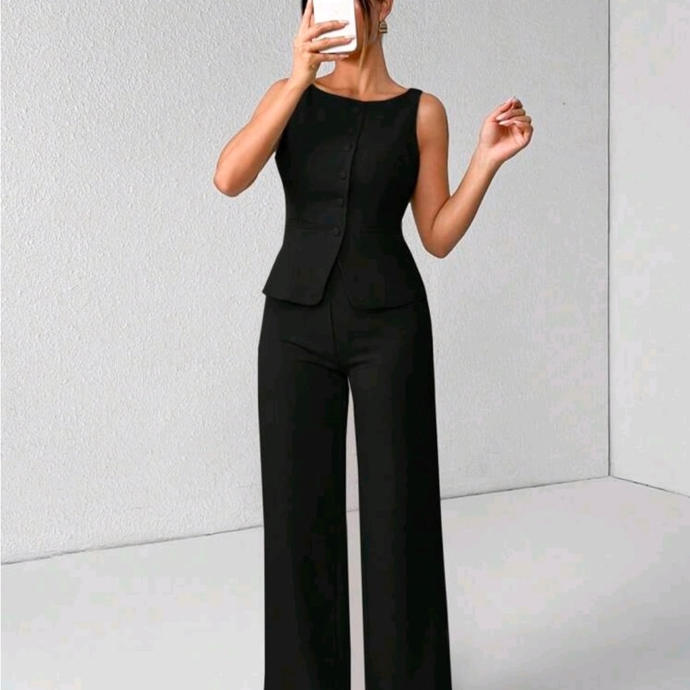 SHEIN Classic Black Pantsuit Petite